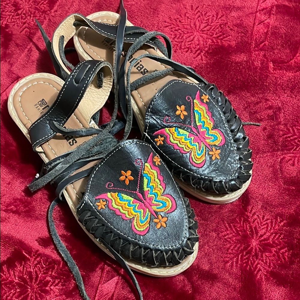 Colorful Butterfly Embroidered Sandals